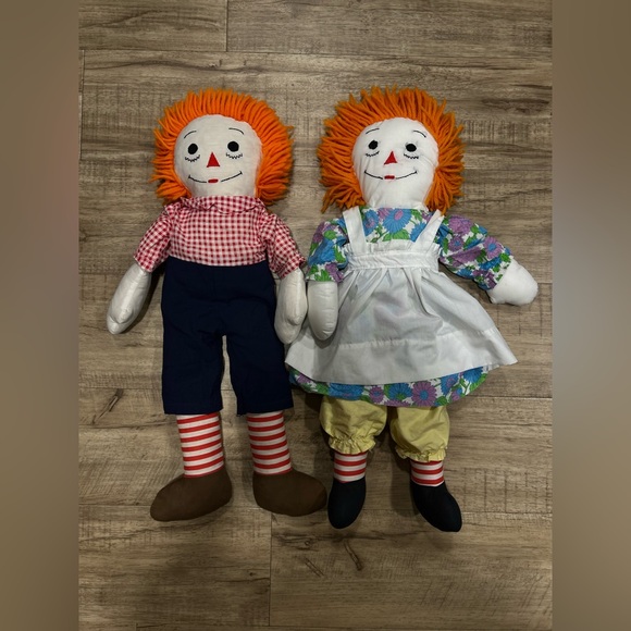 Vintage Raggedy Ann and Andy Classic Rag Doll Set with Orange Hair nostalgia - Picture 3 of 9